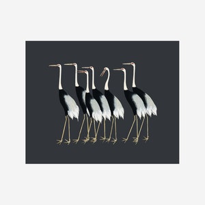 Vintage Bird Wall Art Downloadable Prints | Japanese Crane Print Farmhouse Decor | Coastal Bird Print | Bird Lover Gift image 3