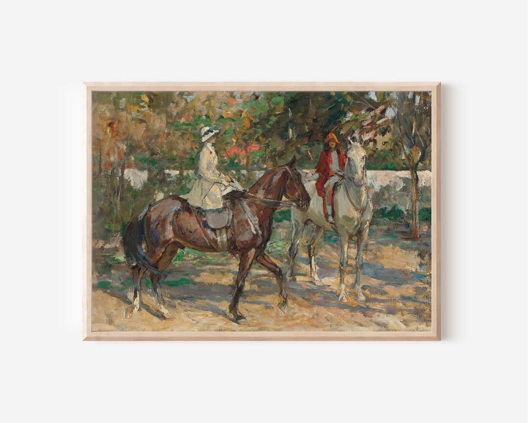 Vintage Horse Oil Painting Printable | Equestrian Wall Art Download ...