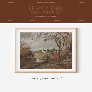 Country Scenery Wall Decor Vintage Landscape Oil Painting Warm Tones Neutral Wall Art Printable Digital Download image 3