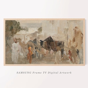 Samsung Frame TV Art | Abstract Landscape Oil Painting Frame TV Art | Cottage Core Decor TV Art | Aesthetic Room Decor
