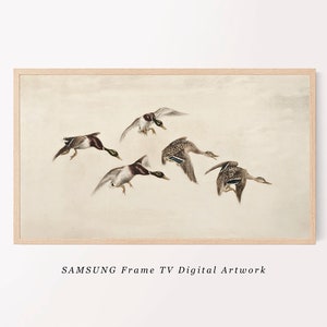 Vintage Landscape Painting of Ducks for Samsung Frame TV | Downloadable Digital Art | Downloadable Artwork for TV | Hunting Wall Art