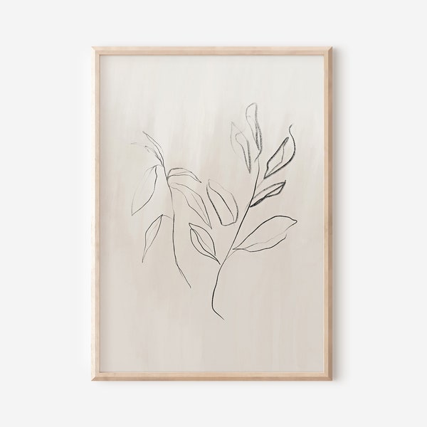 Abstract Floral Sketch | Downloadable Prints | PRINTABLE Wall Art | Digital Artwork | Sketch of Flowers | Farmhouse Decor