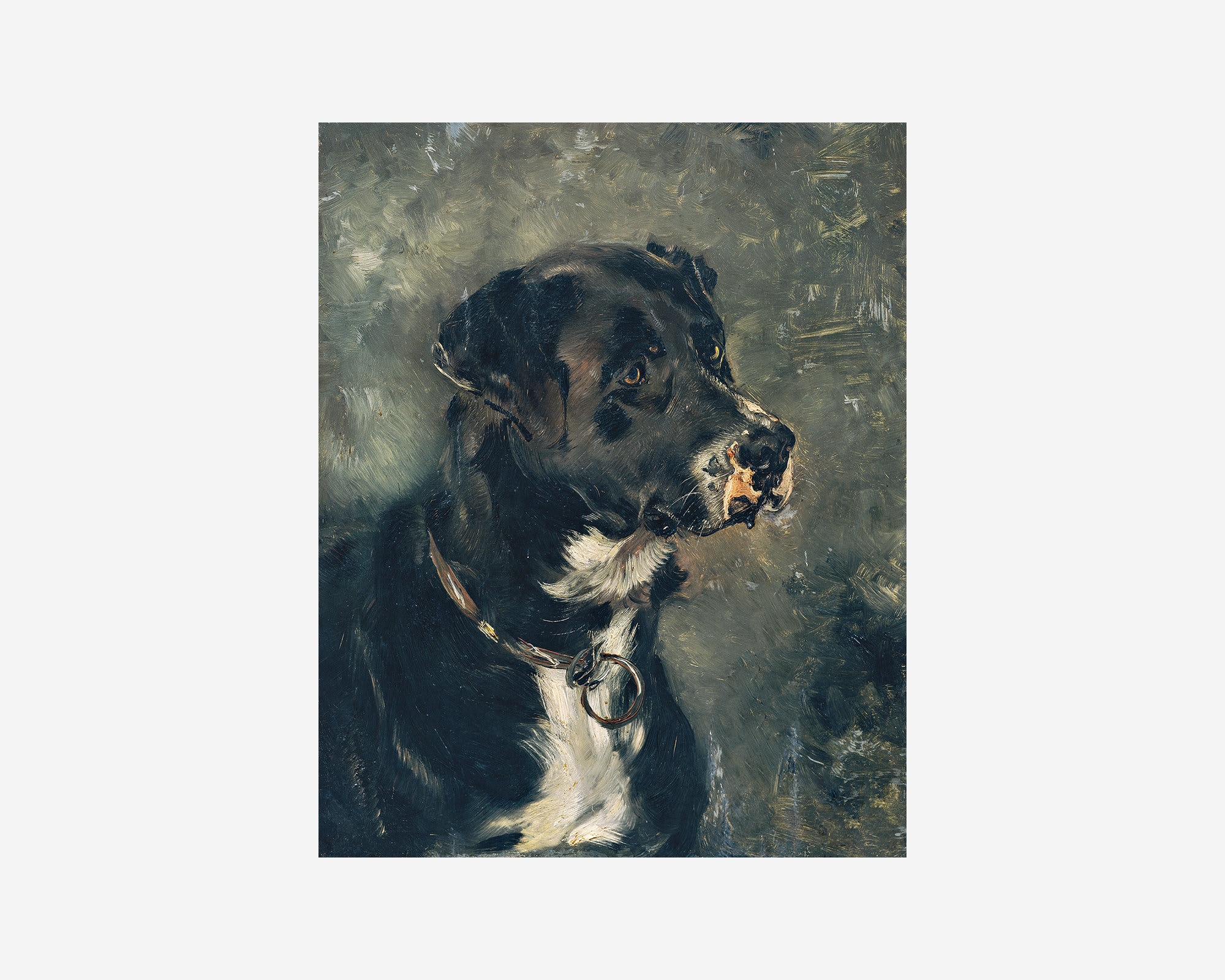 ヴィンテージ犬の肖像画｜壁飾り用のダウンロード可能な油絵プリント