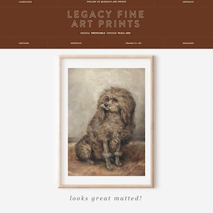 Vintage Standard Poodle Wall Decor Antique Doodle Dog Print Digital PRINTABLES Nursery Wall Art Dog Lover Oil Painting 画像 2