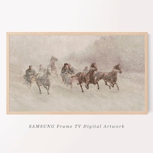 Snowy Winter Landscape Art for Samsung Frame TV | Downloadable Cottagecore Decor | Preppy Wall Art | Holiday Framed TV Art
