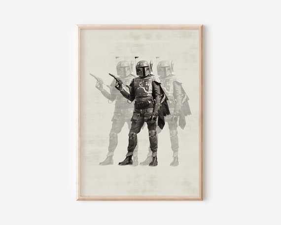 Boba Fett Star Wars Poster, Sci Fi Pop Art Printable, Modern Space