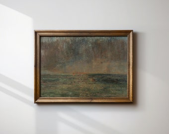 Vintage Abstract Seascape Art Print | Neutral Coastal Home Decor (Digital Download)