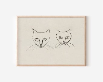 Vintage Sketch of Kittens | Downloadable Prints | PRINTABLE Wall Art | Kid's Room Decor | Digital Artwork | Digital Downloads