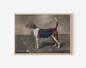 ヴィンテージビーグル犬の絵画 | アンティーク犬のアート | 19