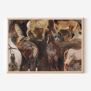 Vintage Horse Wall Art Equestrian Print | Abstract Horse Decor Neutral Wall Art | Printable Wall Art Downloadable Prints