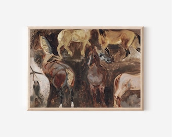 Vintage Horse Wall Art Equestrian Print | Abstract Horse Decor Neutral Wall Art | Printable Wall Art Downloadable Prints