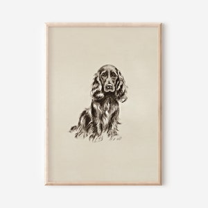 Vintage Cocker Spaniel Sketch | Downloadable Gallery Wall Print for Dog Lovers & Neutral Home Decor | Instant Download