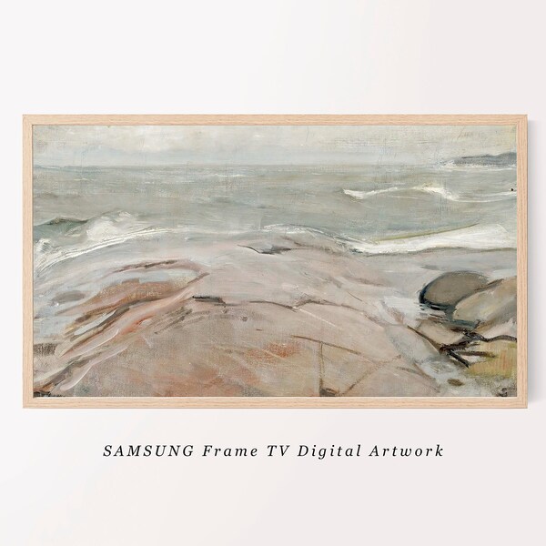 Vintage Seascape Painting for Samsung Frame TV | Downloadable Digital Art | Downloadable Artwork for TV | Digital Wall Art | TV Artwork