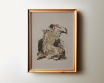 Romantic Woman Portrait Print, Old World Wall Art, Poetic Digital Download