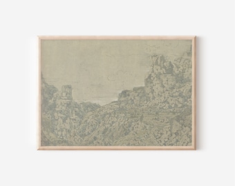 Vintage Abstract Sketch of Landscape | Downloadable Prints | Digital Artwork | PRINTABLE Walll Art | Downloadable Artwork | Room Decor