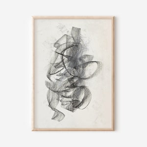 Arte minimalista de la pared Impresión de boceto abstracto / Arte imprimible vintage Decoración de la habitación moderna / Impresiones descargables de arte abstracto simple