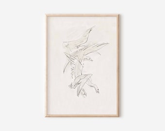 Antique Bird Sketch | Downloadable Prints | Print Yourself | Digital Prints | Boho Wall Art | Affordable Summer Wall Decor