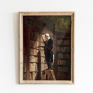 Vintage European Portrait Painting | Portrait Still Life Wall Art | Antique Wall Decor Book Lover PRINTABLE Artwork
