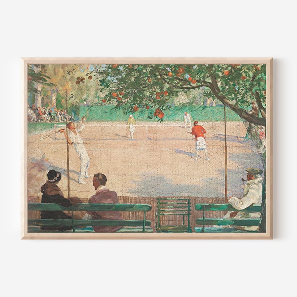 Vintage Tennis Print | Downloadable Art Print | PRINTABLE Wall Art | Digital Artwork | Digital Download | Sports Artwork | Antique Painting