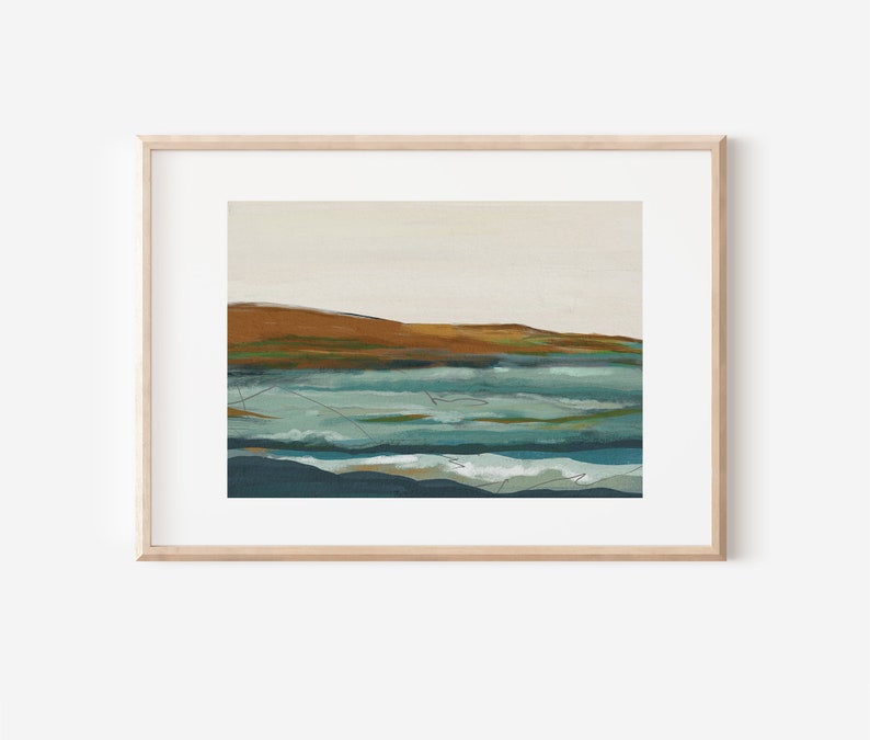 Modern Coastal Art PRINTABLE Wall Art Downloadable Art Prints Print Yourself Tonal Painting Neutral Art image 3