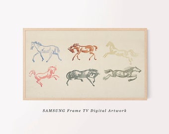 Vintage Painting for Samsung Frame TV | Downloadable Art | Digital Artwork for TV | Digital Wall Art | Vintage Artwork | Abstract Horse Art