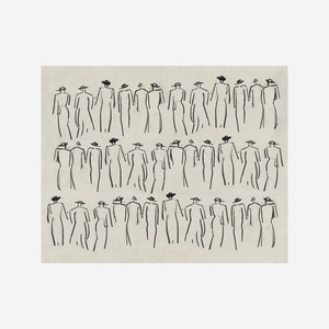 Figure Sketch vintage Dessin Figure Wall Art Impressions téléchargeables d'art mural minimaliste Gentilhomme Antique Impression artistique image 5