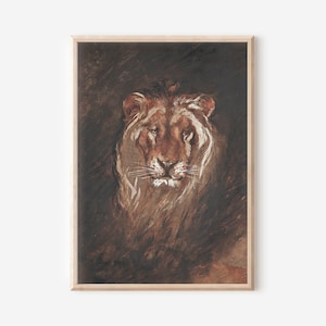 Vintage Lion Print | Wydruki do pobrania | DO DRUKU | Wydruki do pobrania | Sztuka ścienna DO DRUKU | Wydruki cyfrowe | Sztuka do pobrania