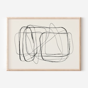 Minimalist Wall Art Abstract Drawing | Modern Farmhouse Shelf Decor | Vintage Abstract Drawing Downloadable Prints