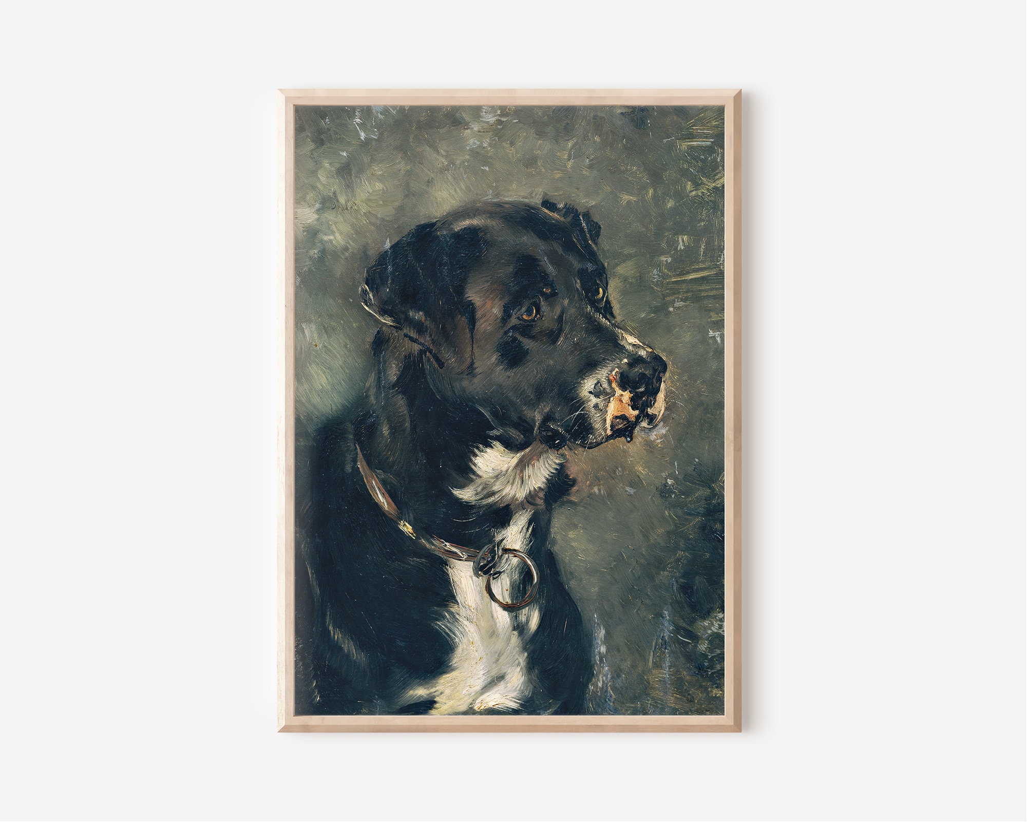 ヴィンテージ犬の肖像画｜壁飾り用のダウンロード可能な油絵プリント