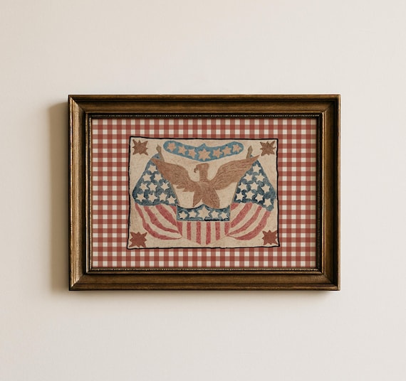 Vintage American Wall Art | Patriotic USA Wall Art Download | Rustic Americana Decor | 4th of July American Printable | Instant Download