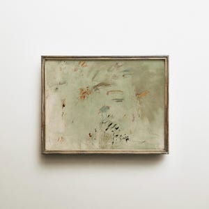 Sage Green Abstract Oil Painting | Cottagecore Wall Art (Downloadable Printable)