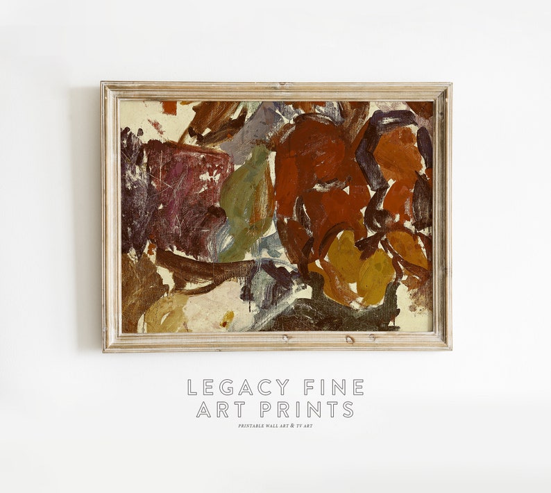 Vintage Abstract Botanical Wall Art Printable | Colorful Floral Oil Painting Instant Download image 8