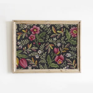 Neutral Urlaub Herunterladbare Kunst | Vintage Botanische Textile Wandkunst | Einzigartiger Stimmungsvoller antiker Blumendruck