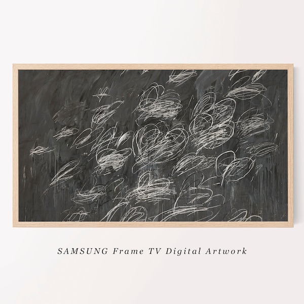 Samsung Frame TV Art | Neutral Abstract Oil Painting | Mid Century Modern Frame TV Art | Spring Decor Downloadable TV Art