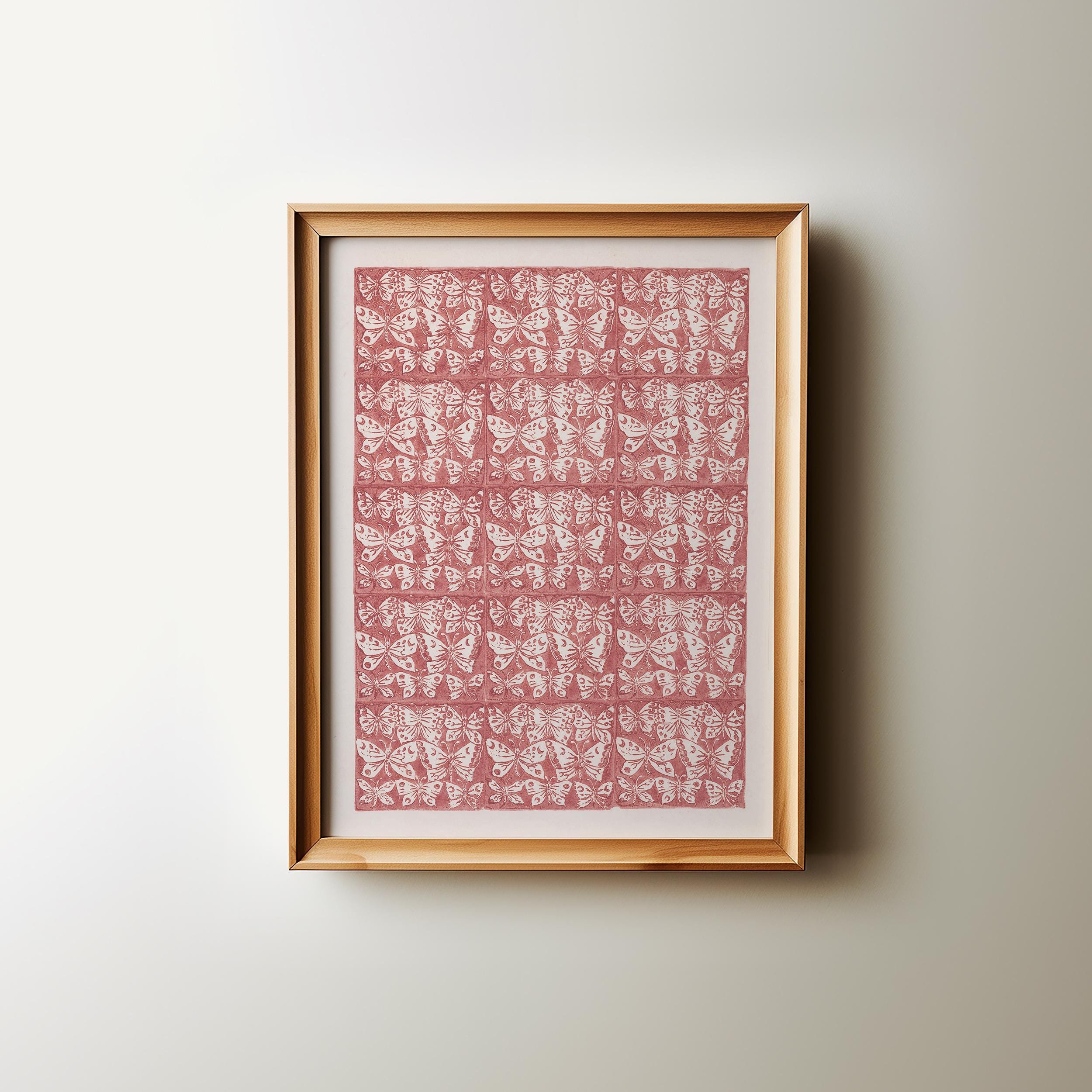 Vintage Butterfly Block Print | Boho Preppy Wall Art (digital Download ...