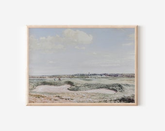 Vintage Golf Painting Golf Lover Gift | Landscape Wall Art Golf Course Print | Instant Download Golf Wall Art