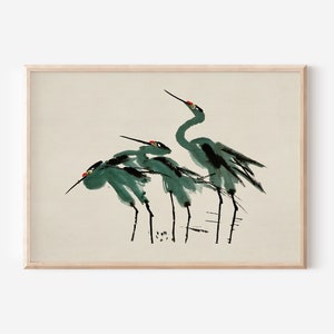 Blue Heron Vintage Print Coastal Wall Art Gallery Wall Art Beach House Decor Print on Demand Instant Downloads image 1