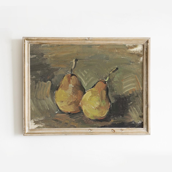 Arte mural de cocina de estilo rústico francés / Pintura al óleo de frutas vintage / Arte mural moderno / Impresión descargable de pintura de naturaleza muerta