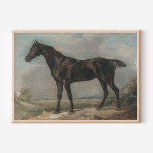 Vintage Horse Oil Painting | Equestrian Farmhouse Decor (Digital Download)