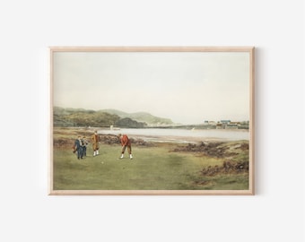 Golf Art Landscape Painting Fathers Day Gift Idea | Golf Gifts for Men Downloadable Prints | Fine Art Print Oil Painting