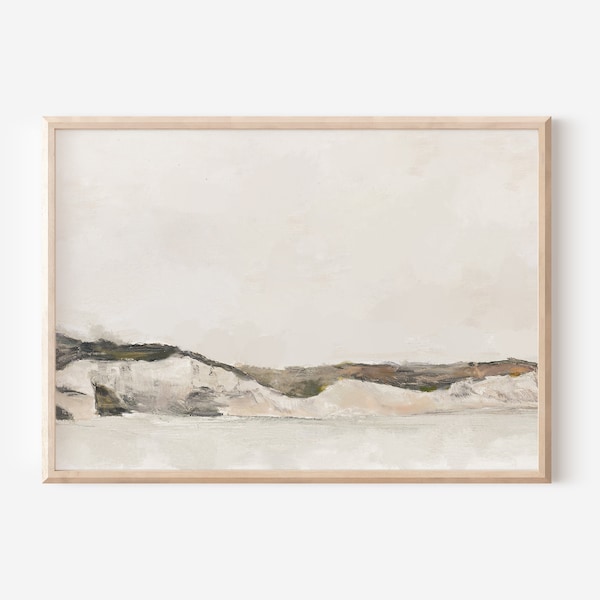 Vintage Neutral Beach Printable Wall Art | Soft Coastal Landscape | Print Yourself Artwork | Coastal Artwork