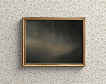 Vintage Landschaft Ölgemälde abstrakte Wandkunst | Herunterladbare Drucke Abstrakte Landschaft Moody Wandkunst | Große Wandkunst