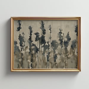 Vintage Abstract Botanical Wall Art | CottageCore Decor Downloadable Print | Neutral Wall Art Floral Oil Painting