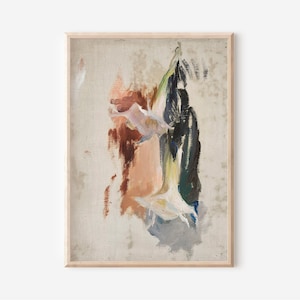 Floral Wall Art Botanical Prints | Abstract Still Life Downloadable Print | Neutral Wall Art Vintage Floral Print Oil Painting