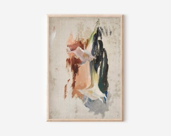 Floral Wall Art Botanical Prints | Abstract Still Life Downloadable Print | Neutral Wall Art Vintage Floral Print Oil Painting