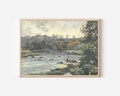 Fly Fishing Vintage Painting | Landscape Painting Fishing Decor | Office Wall Art Fishing Gifts Boys Bedroom Print | Digital Downloads