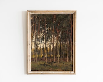 Neutral Wall Art Landscape Oil Painting | Downloadable Art Abstract Wall Art | Large Wall Art Print On Demand