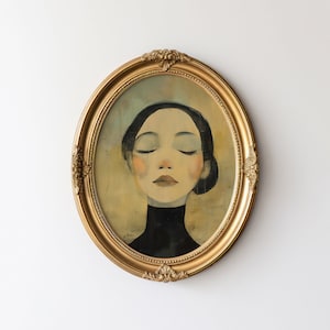 Female Portrait Art Print | Elegant Abstract Painting (Digital Download)