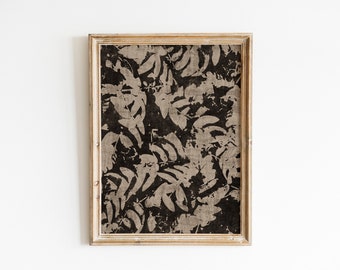 Neutral Botanical Cottage Core Wall Art | Stylish Floral Textile Downloadable Print | Trendy Large-Scale Art