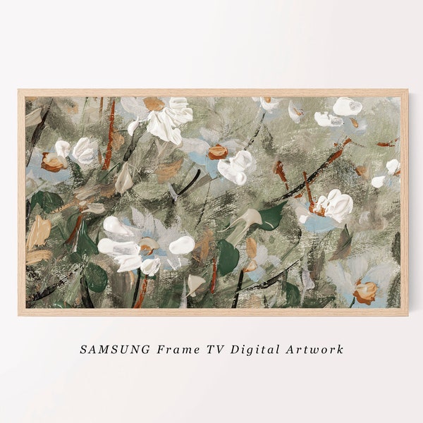 Floral Artwork for Samsung Frame TV | Downloadable Art | Digital Artwork for TV | Digital Wall Art | Painting for TV | Abstract Art